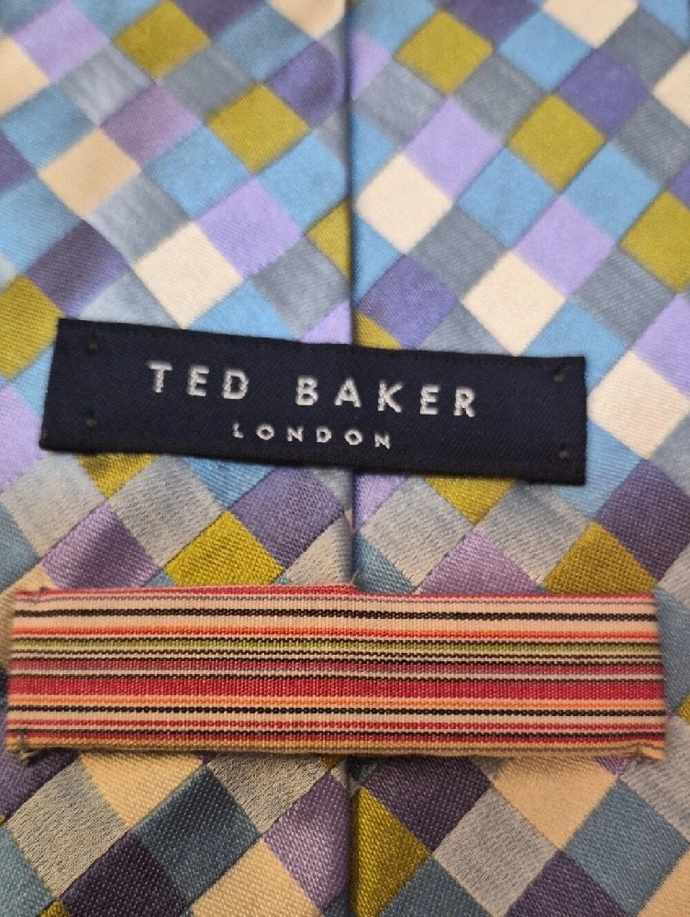 Ted Baker London Silk Check Tie in‎ Light Blue, Lavender & Olive
